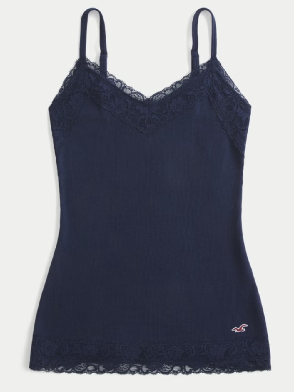 Hollister Navy Lace-Trim Cami Y2K